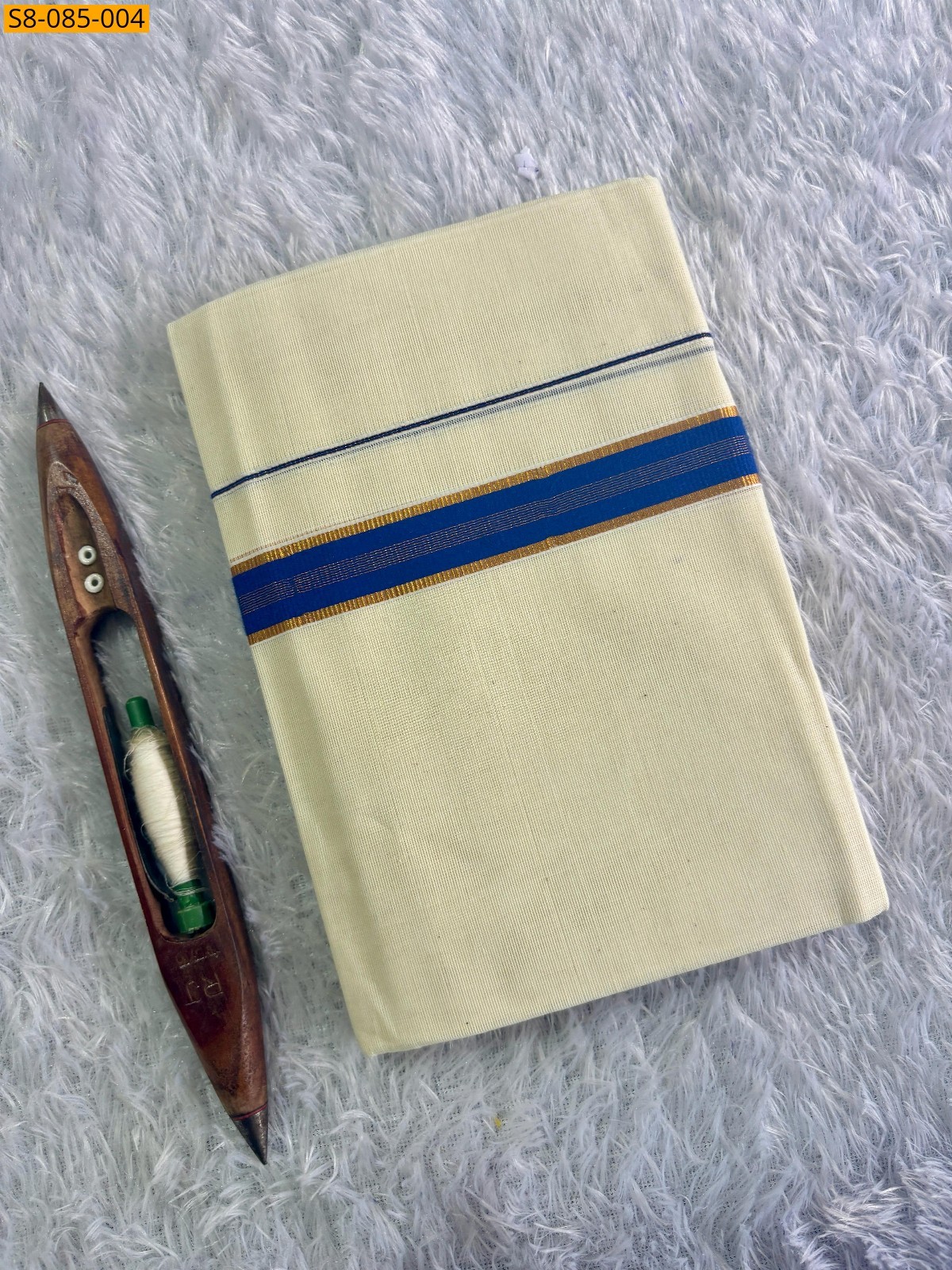 Half white Fancy kasavu set mundu 
