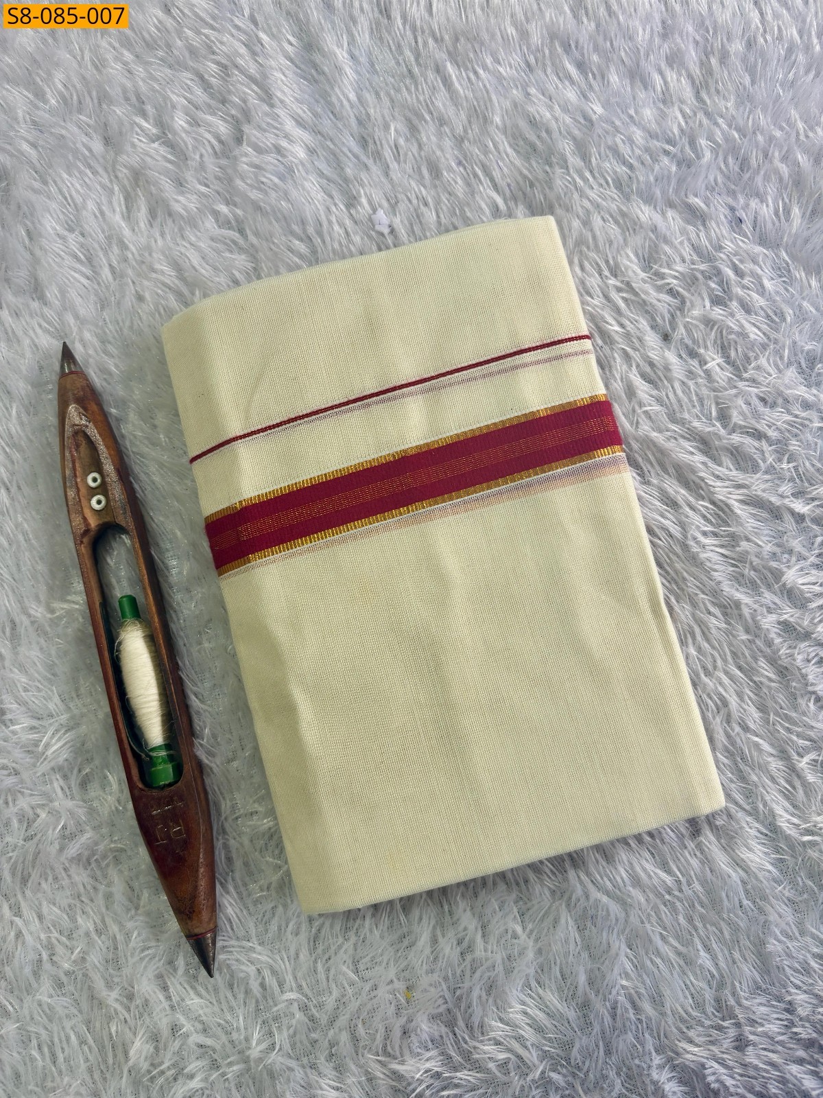 Half white Fancy kasavu set mundu 