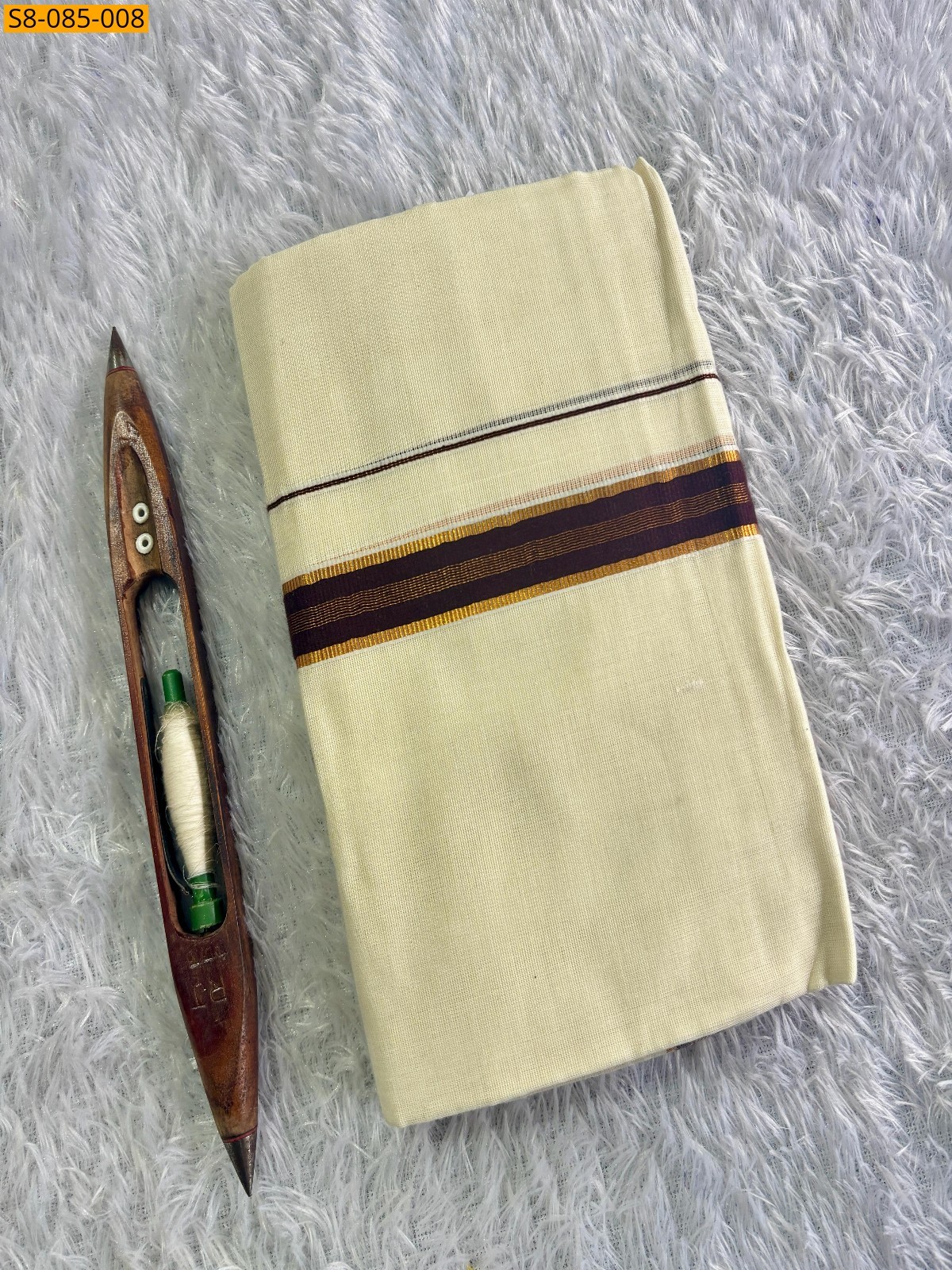 Half white Fancy kasavu set mundu 