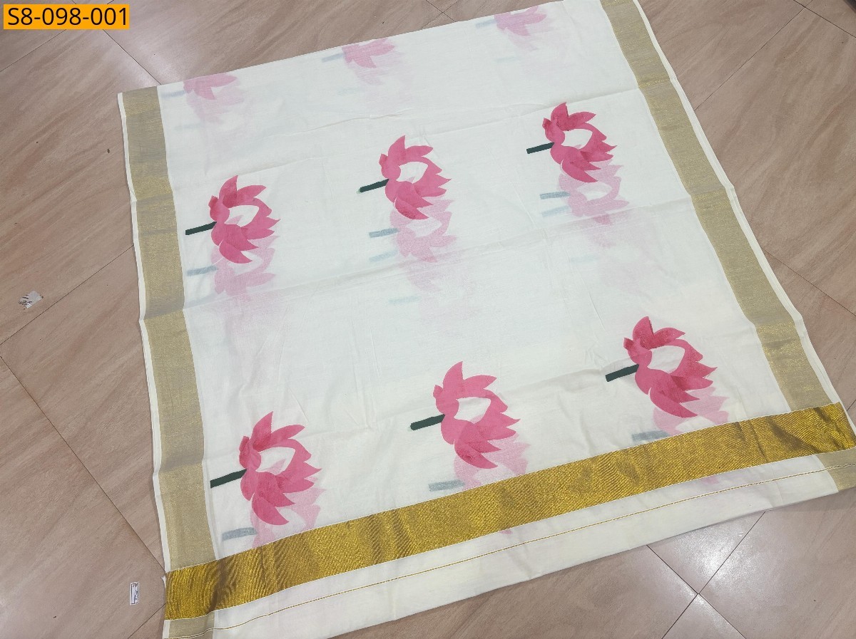 White Lotus cotton saree