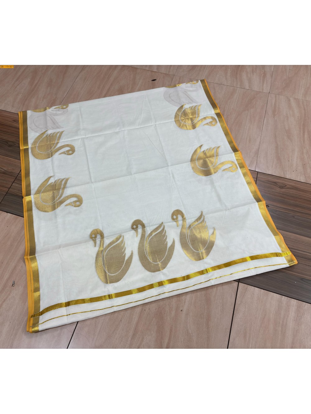 Cotton Saree with Swan Weaving