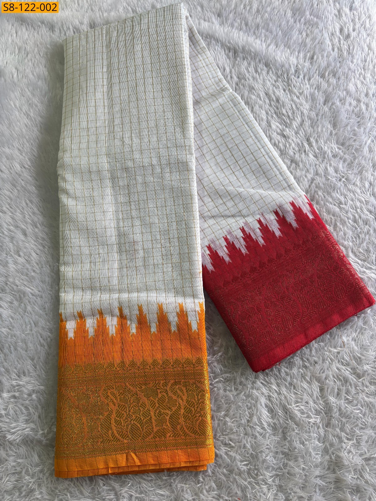 S8-122 Ganga Jamuna border Cotton Saree