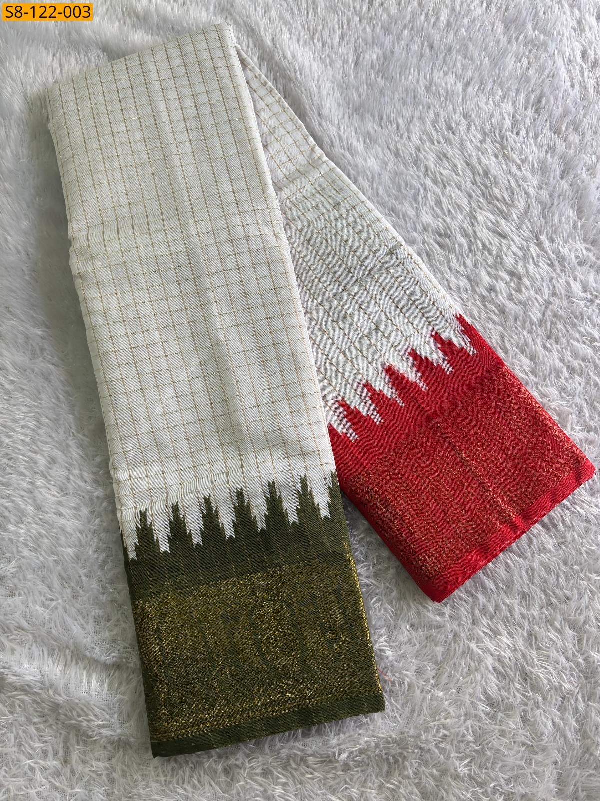 S8-122 Ganga Jamuna border Cotton Saree