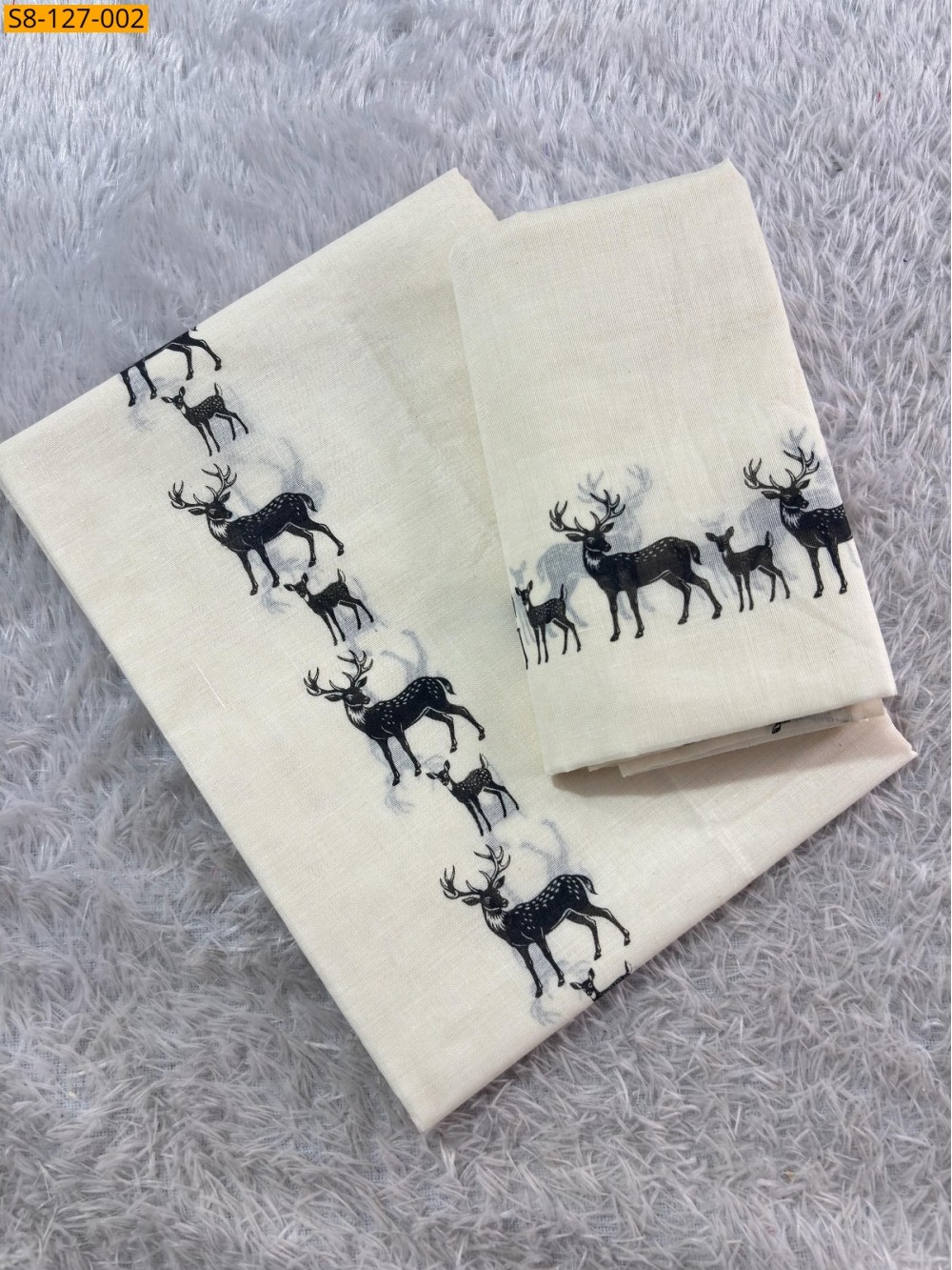 DEER  Printed cotton Set mundu