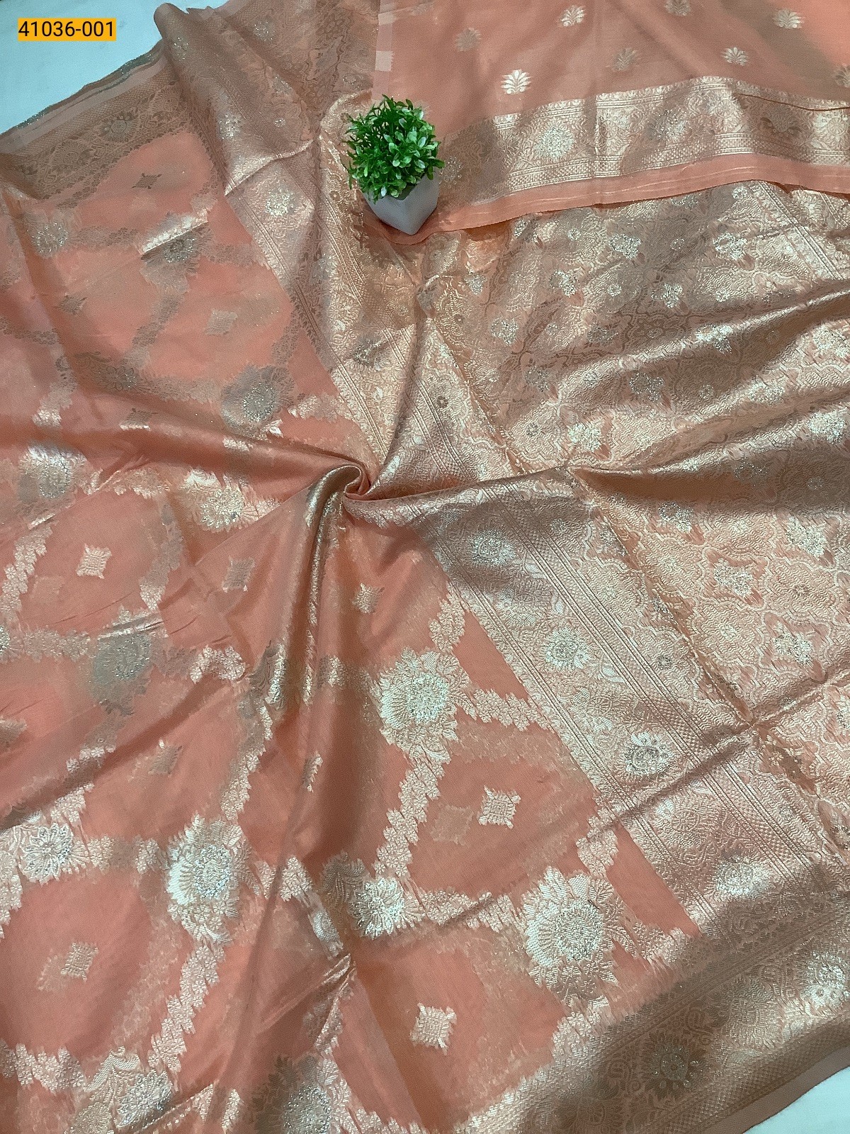 Orange Fancy silk cotton jacquard sarees