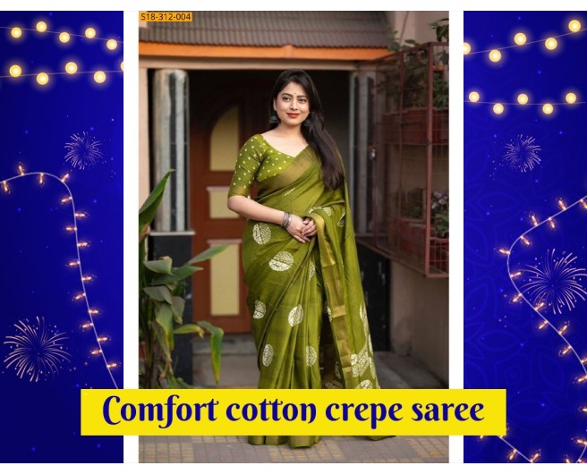 comfort cotton crepe sarees