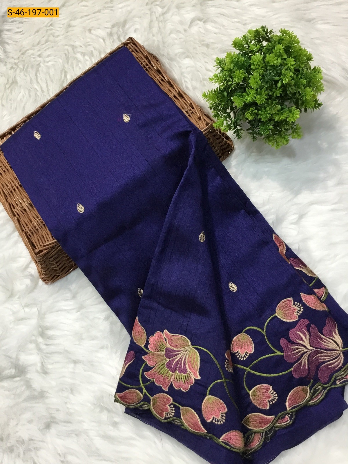 Blue Premium Tussar Silk Saree