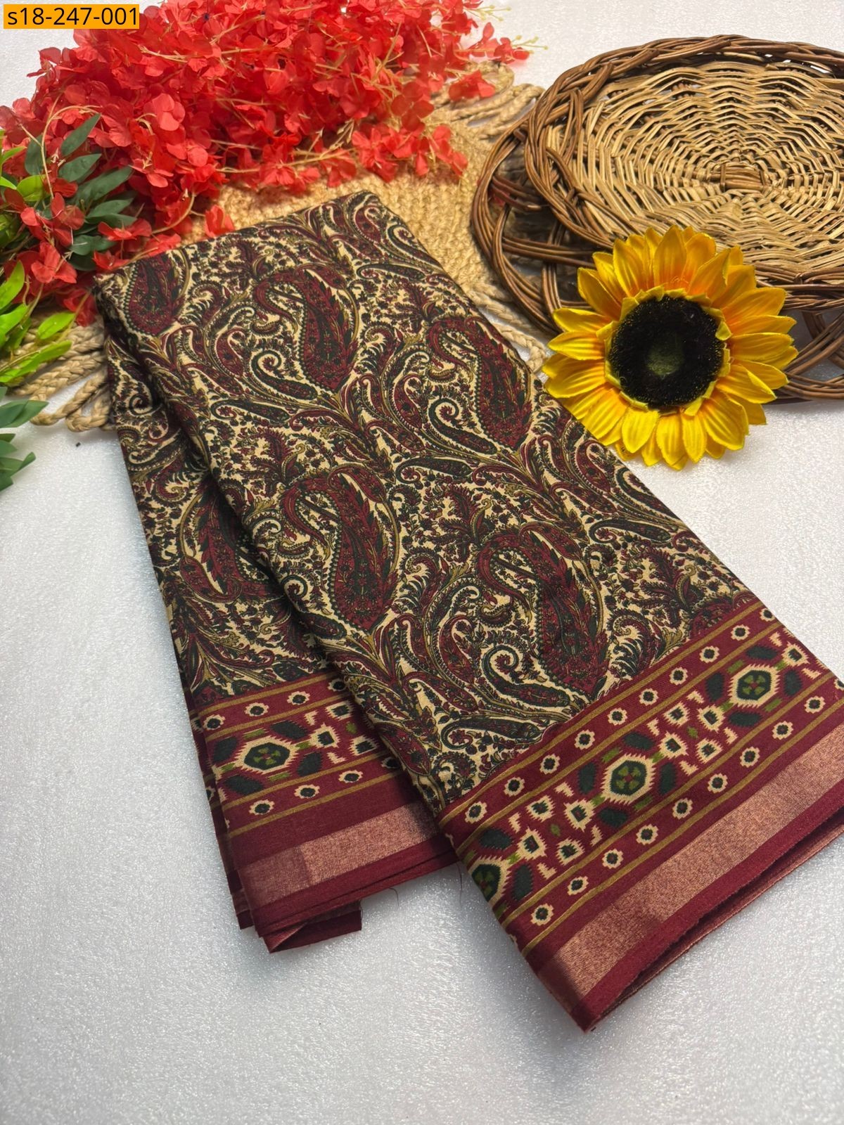 Red Original ekkat silk saree