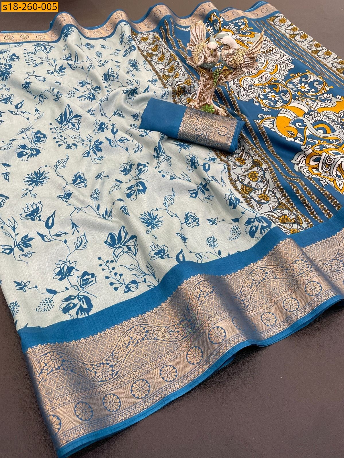 Sky blue Dola silk sarees 