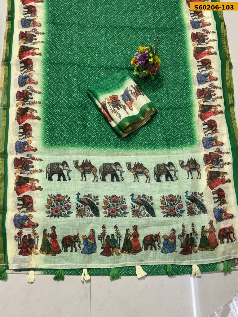 Fancy Linen Saree
