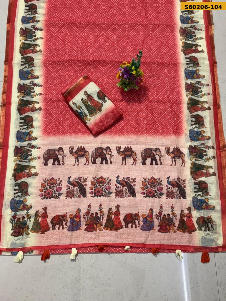 Fancy Linen Saree