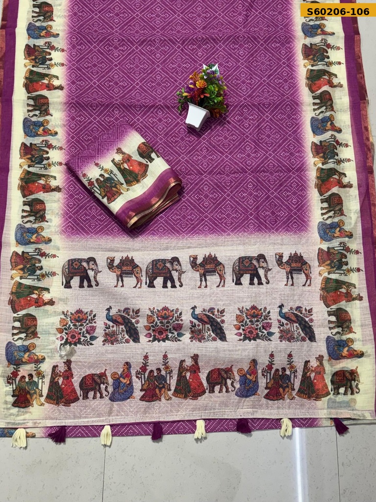 Fancy Linen Saree