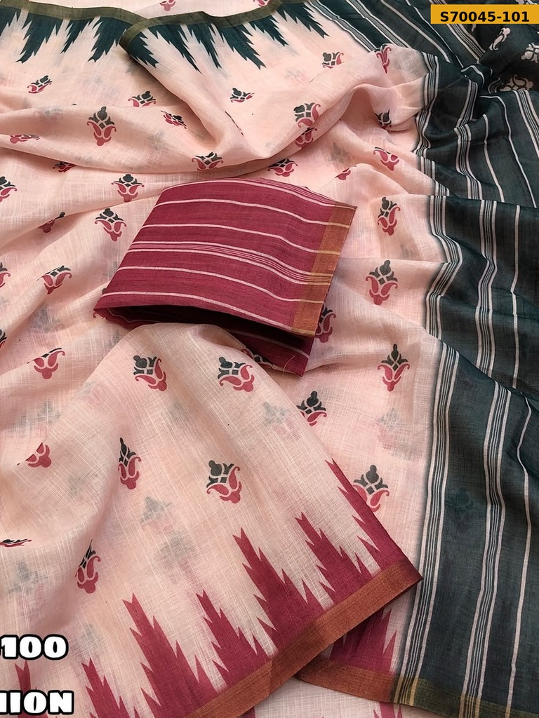 Fancy Soft Linen Saree