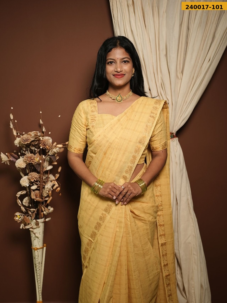 Sungudi Pure Cotton Saree with stitched  blouse