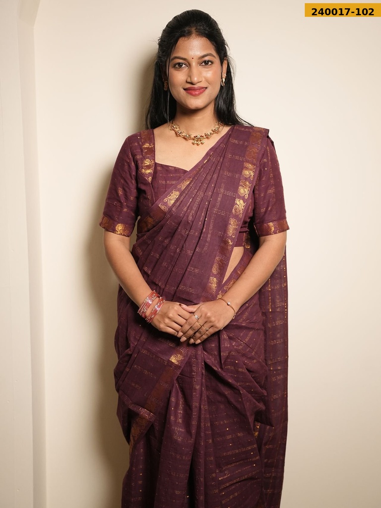 Sungudi Pure Cotton Saree with stitched  blouse