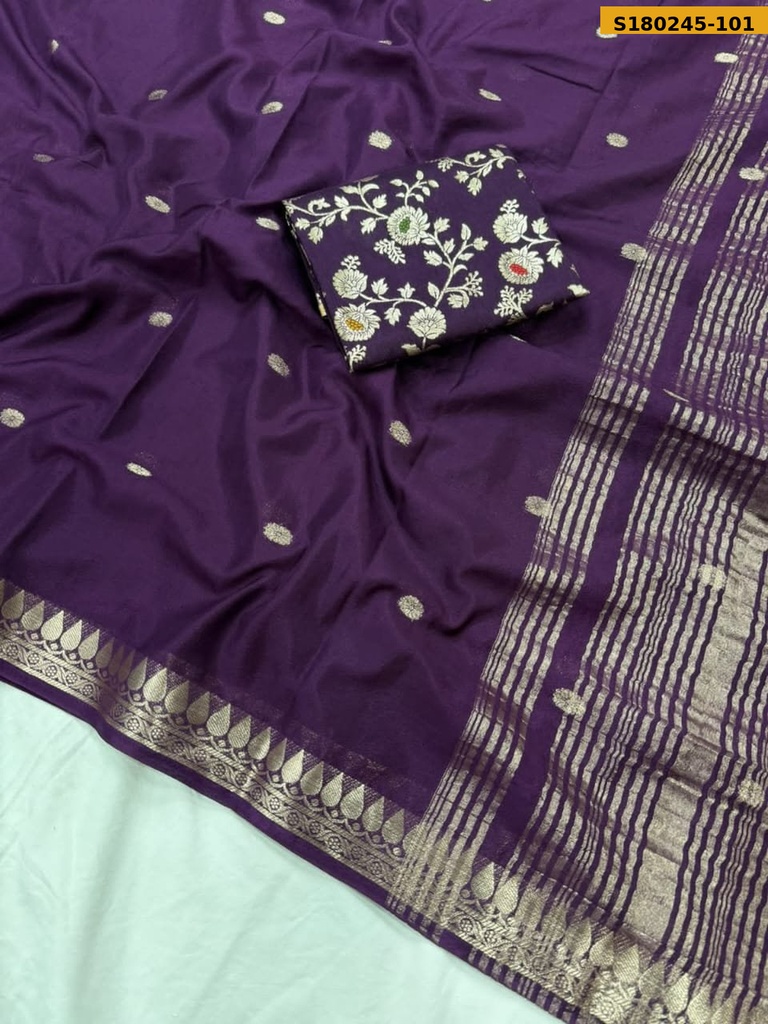 Fancy Mysore Crepe Viscose Saree