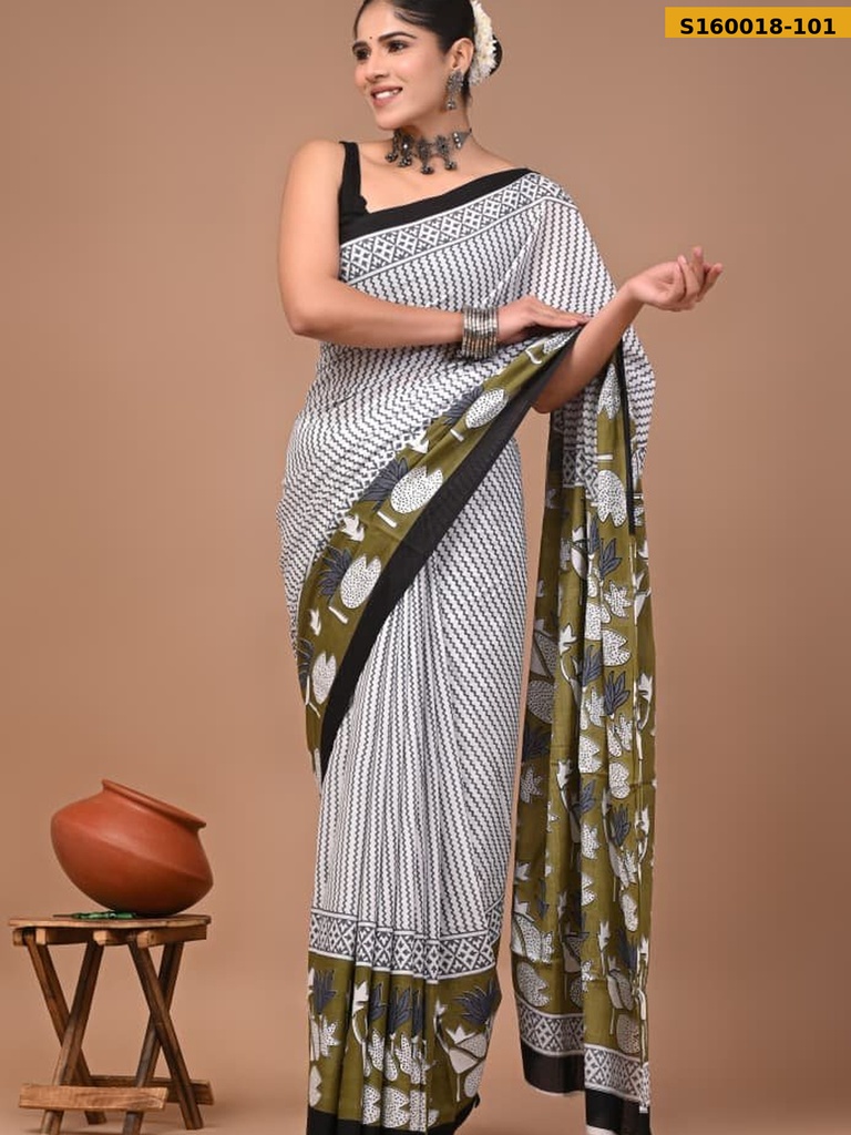 Fancy  Mulmul Cotton Sarees