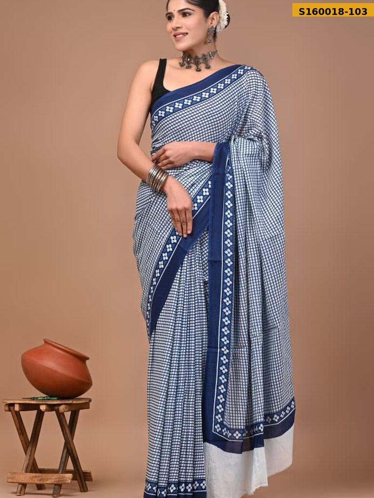 Fancy  Mulmul Cotton Sarees