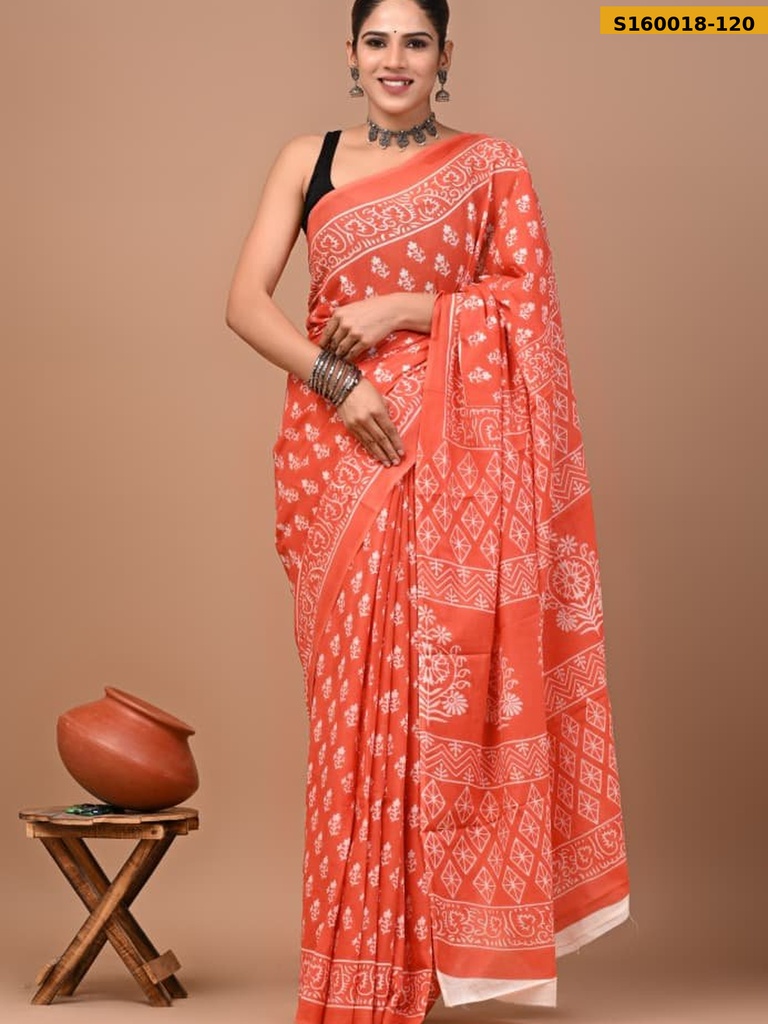 Fancy  Mulmul Cotton Sarees