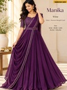 Fancy Rangoli Crush gown with dupatta