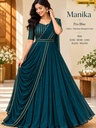 Fancy Rangoli Crush gown with dupatta