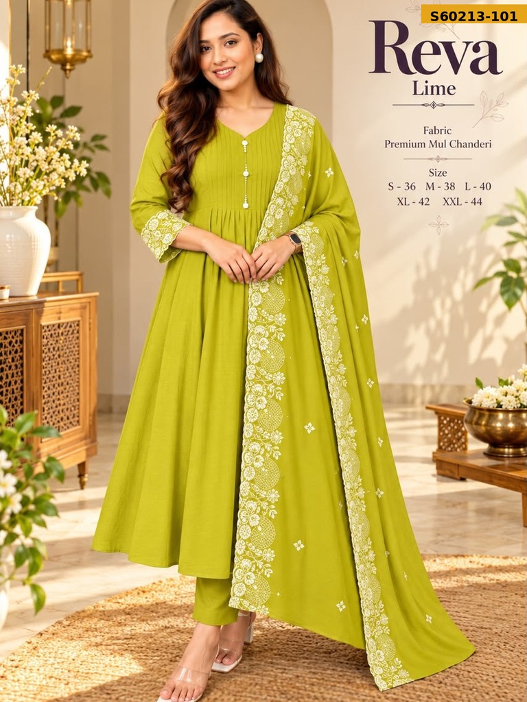Fancy Mul Chanderi 3 Piece Set
