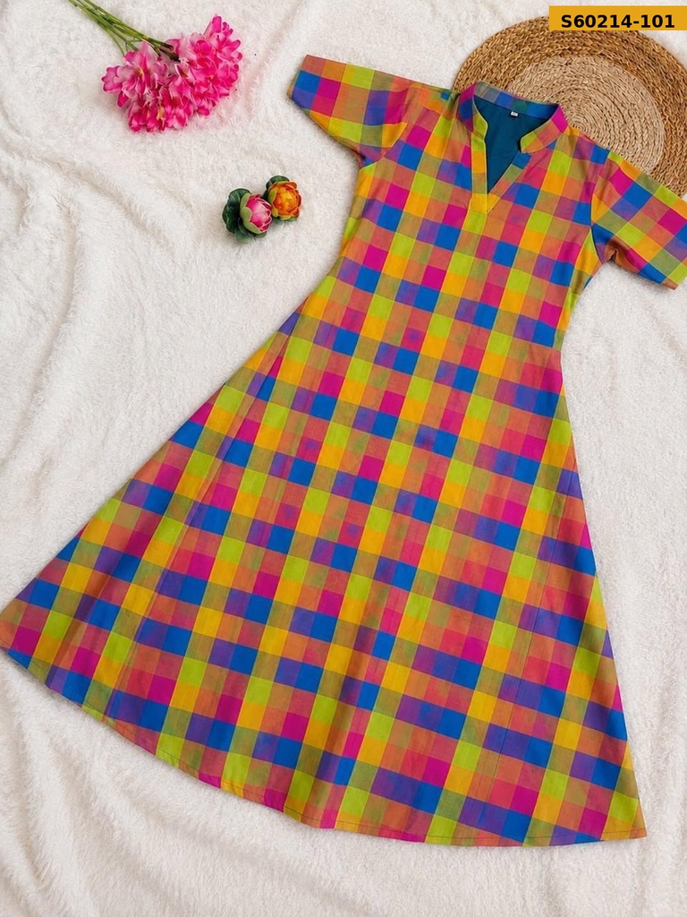 [S60214-101] Fancy Slub Cotton Kurti (S, S60214-101)