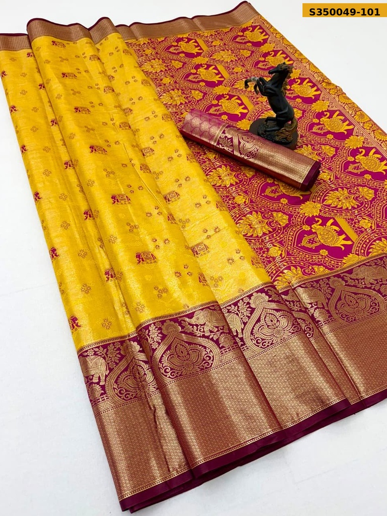 Fancy Kanjivaram Glass Tissue Silk Sarees