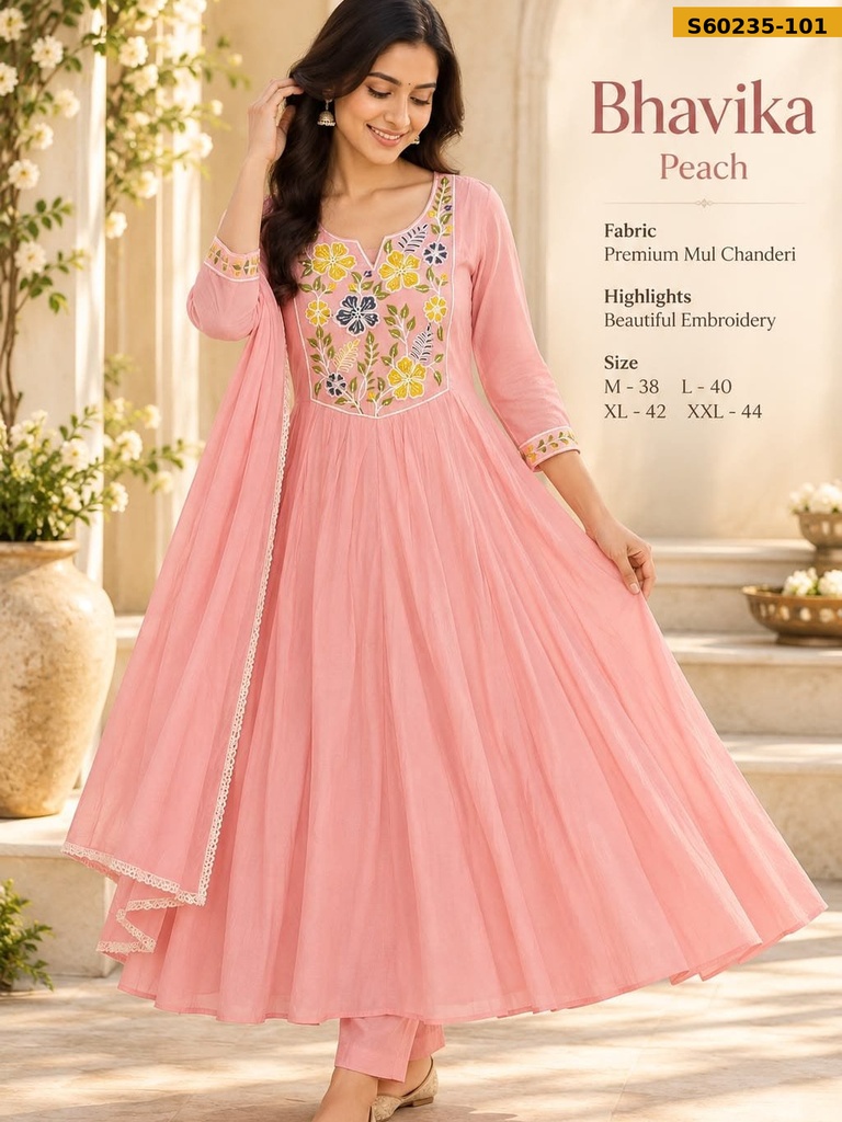 Fancy Mul Chanderi 3 Piece Set