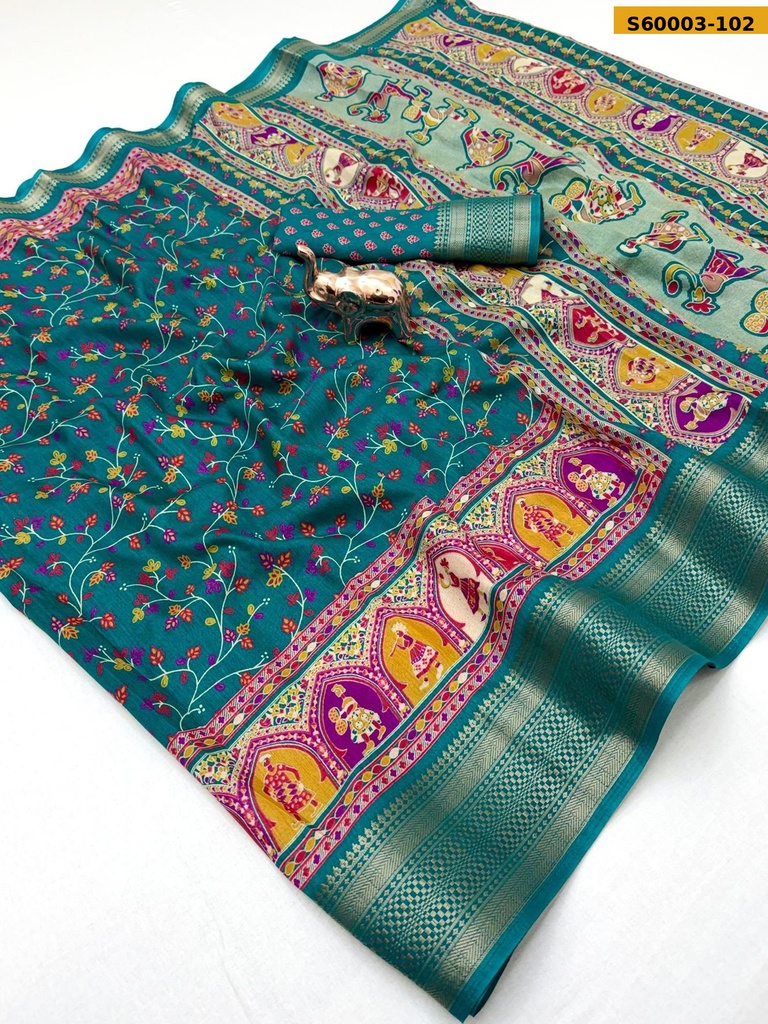 Fancy Dola Silk Kashmiri Printed Saree