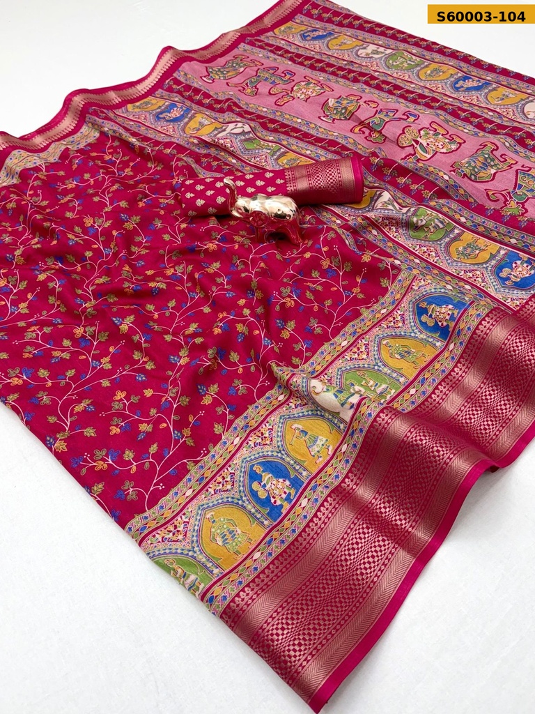 Fancy Dola Silk Kashmiri Printed Saree