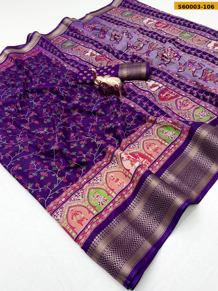 Fancy Dola Silk Kashmiri Printed Saree