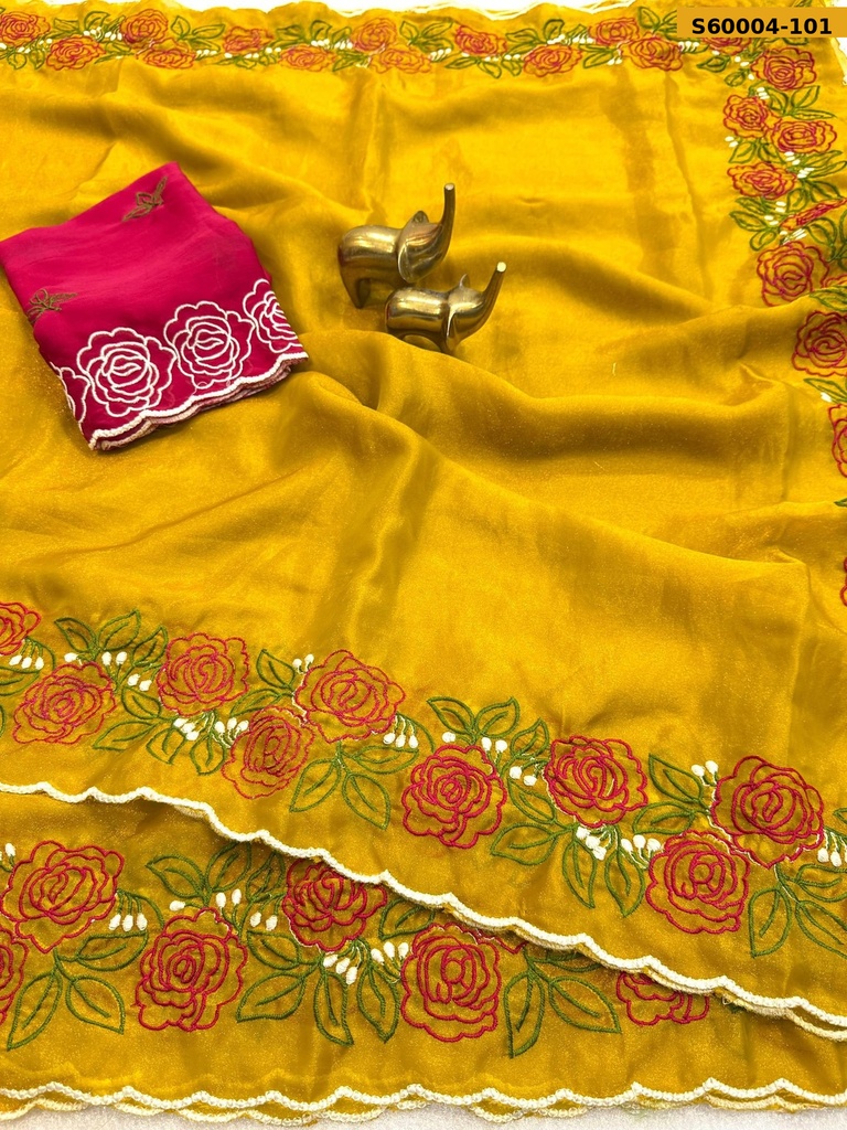 [S60004-101] Fancy Soft Satin Silk Saree (S60004-101)