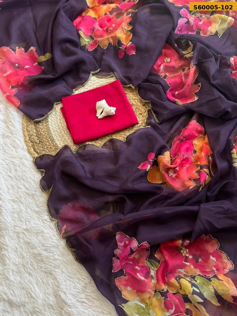 Fancy Georgette Handwork Saree