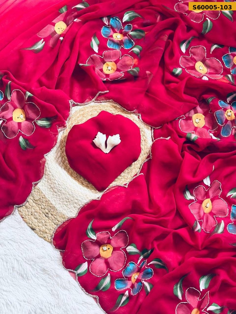 Fancy Georgette Handwork Saree