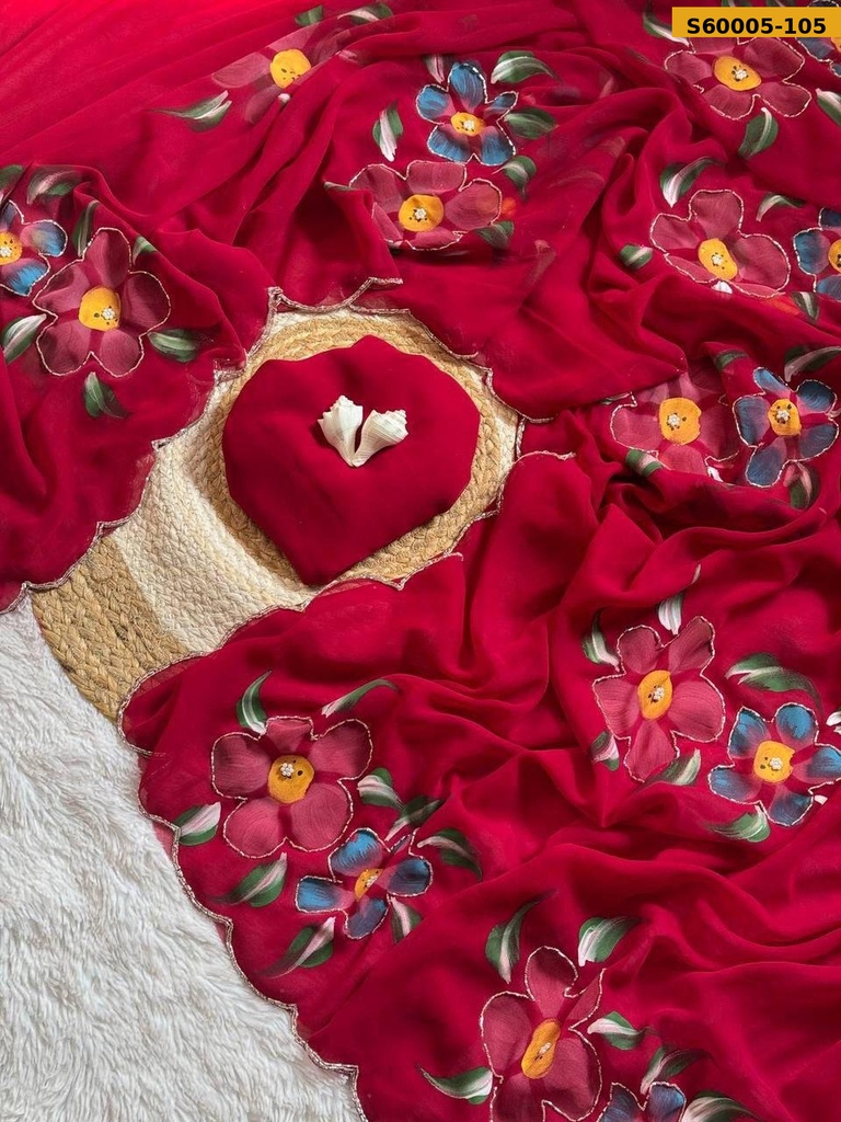Fancy Georgette Handwork Saree