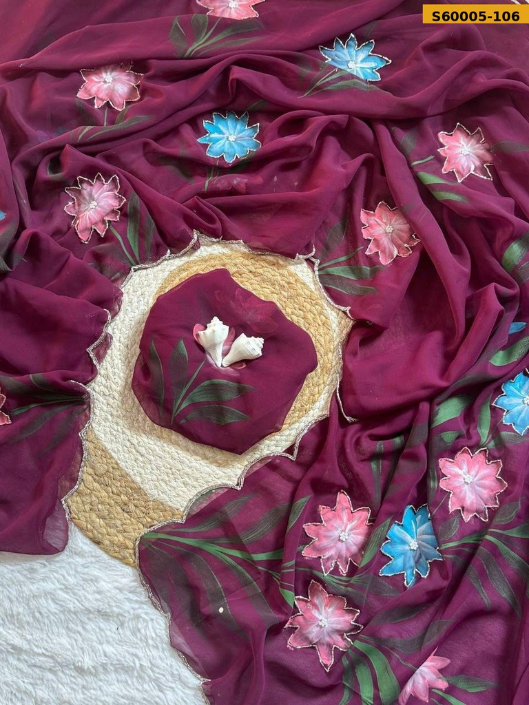 Fancy Georgette Handwork Saree