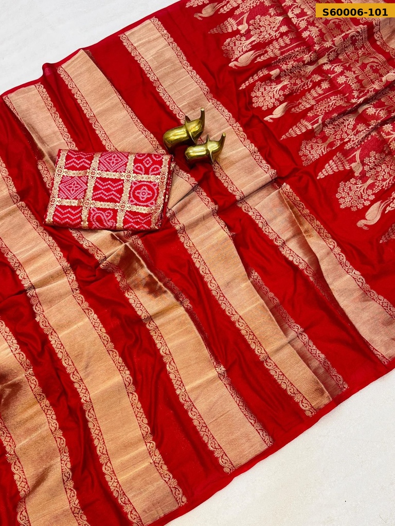 [S60006-101] Fancy Moonga Viscose Soft Silk Saree