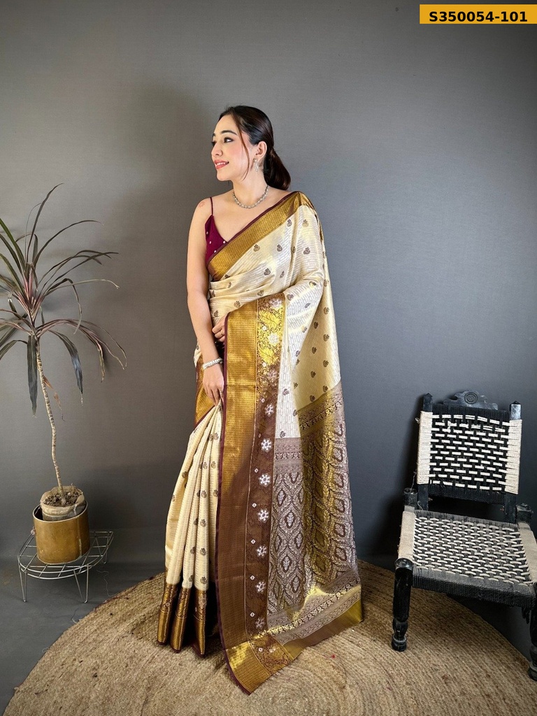 Fancy Kanjivaram Glass Tissue Silk Saree