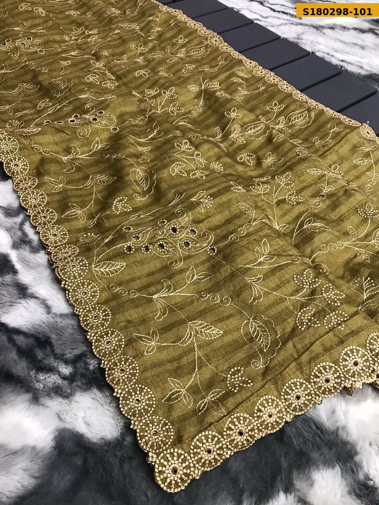 Fancy Soft Silk Thread Handwork Saree