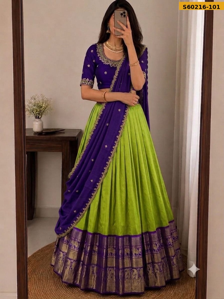 Fancy Kanjivaram Silk Lehenga