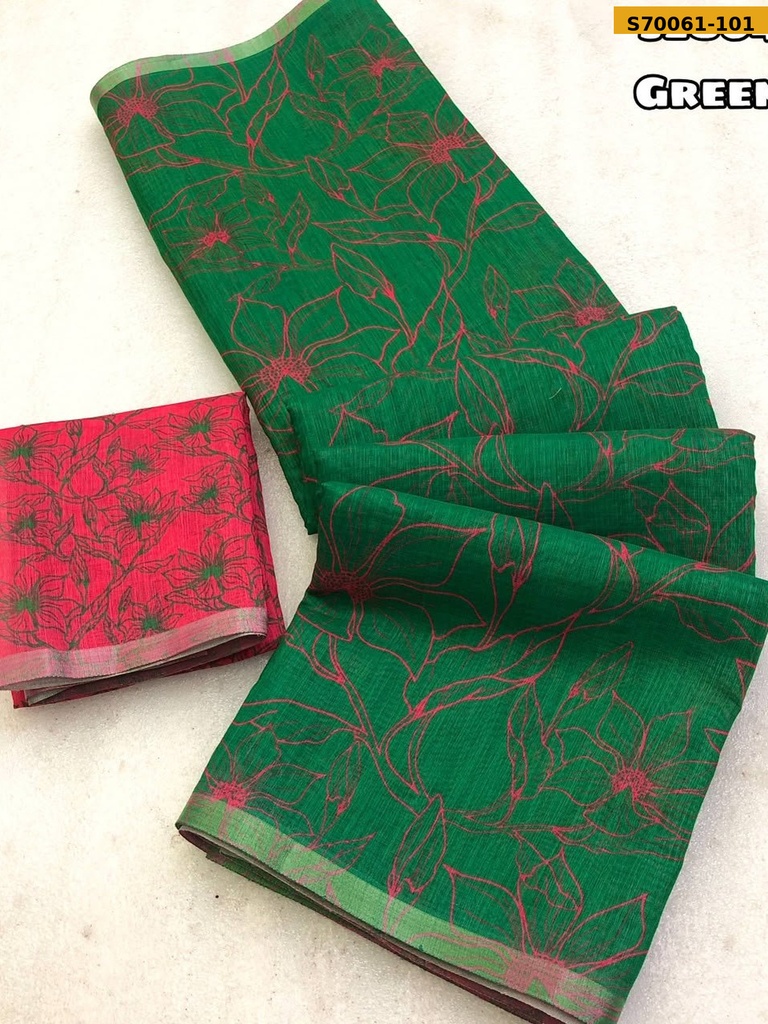 Fancy Soft Linen Printed Saree