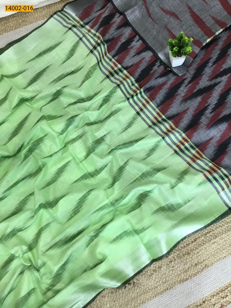 Ikkat Linen Cotton Saree