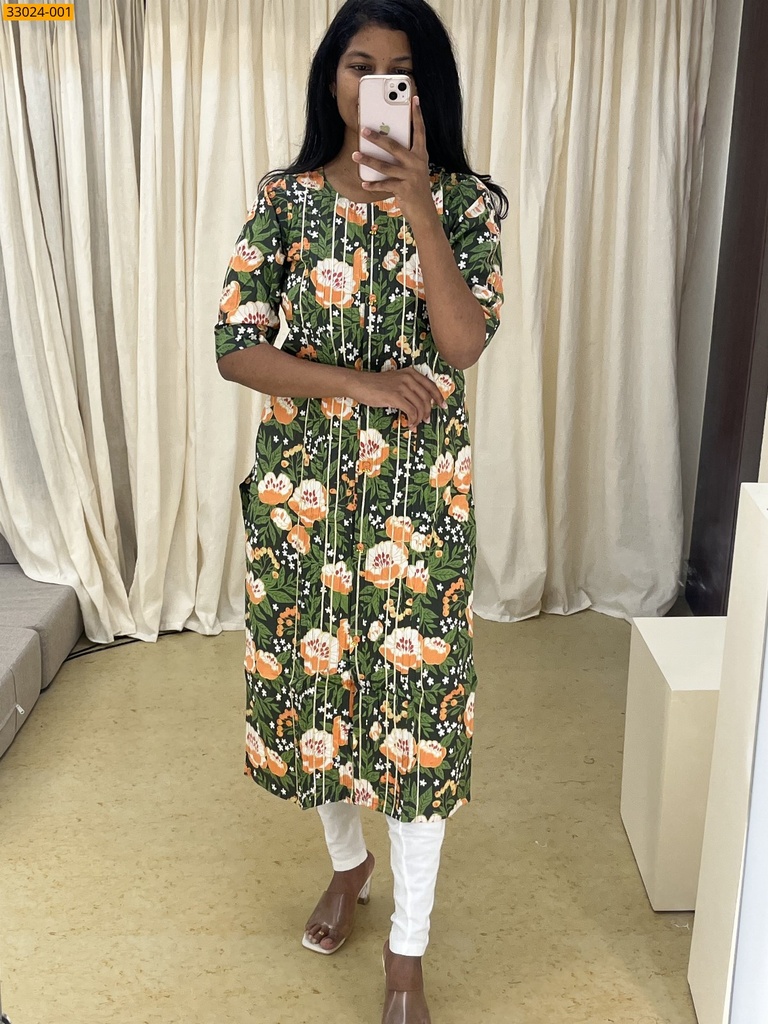 [33024-001-M] Jaipur Pure Cotton Printed Kurti