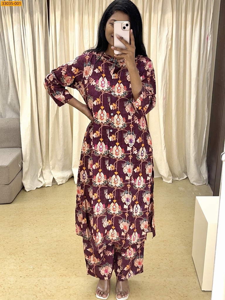 Rayon Cotton Co-ord Readymade Set