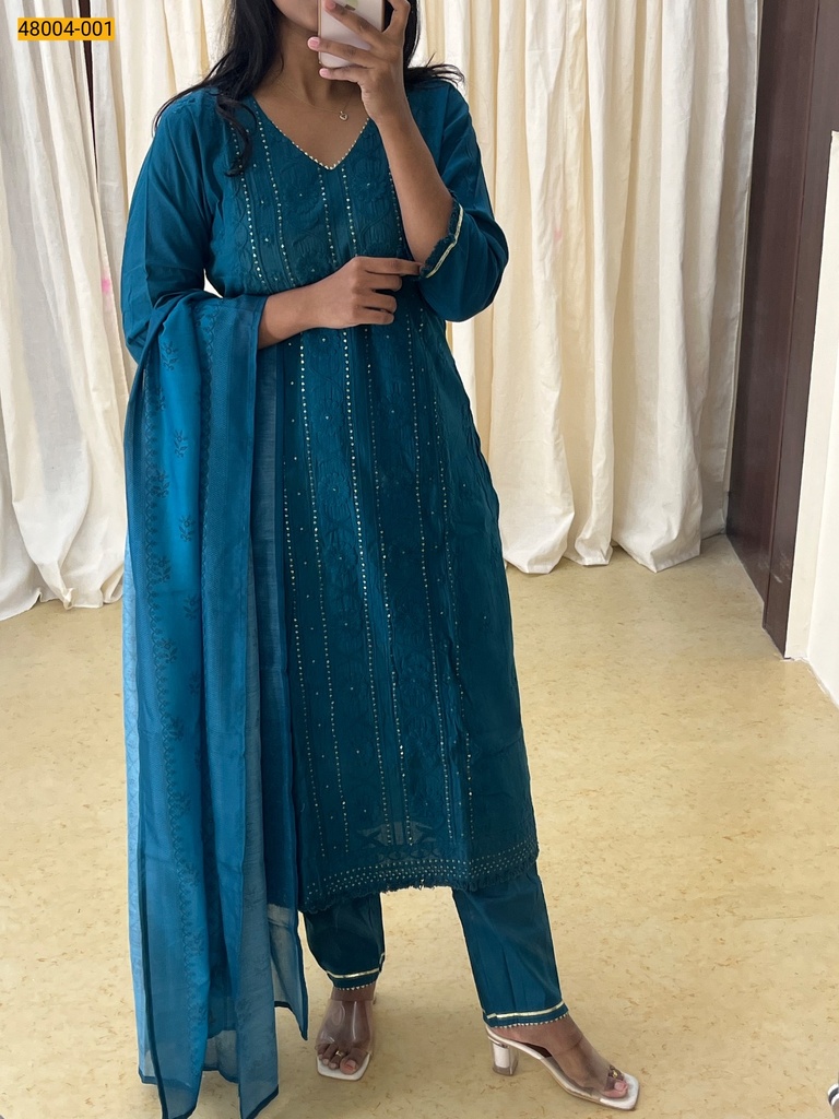 [48004-001-M] Premium Cotton Salwar Stitched Suit (M)