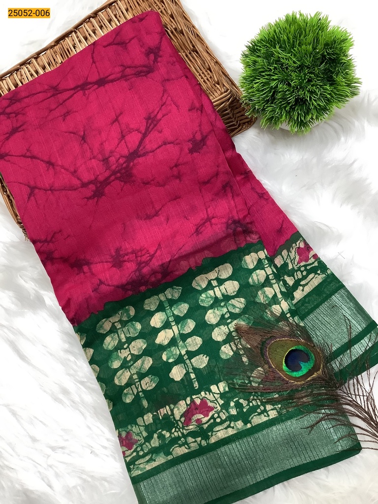 Batik Print Binny Fancy Cotton Saree