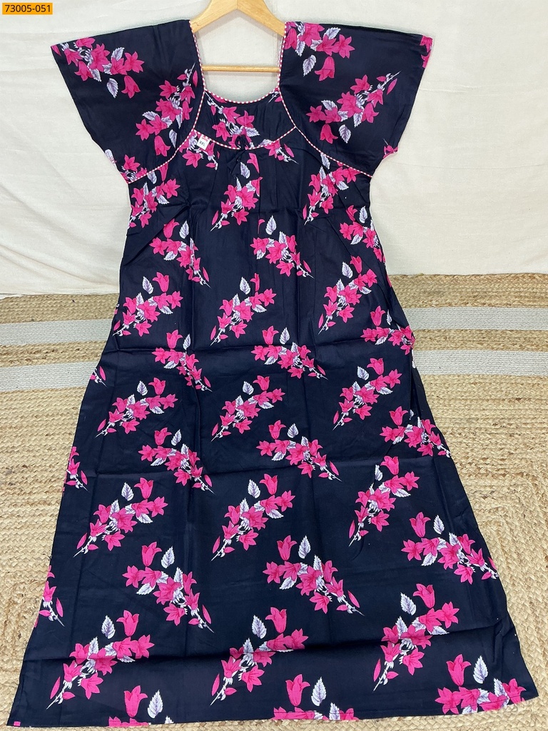 [73005-051-XXL] Cotton Printed Galaxy Nighty (73005-051)