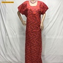 Pleated Cotton Printed Nighty-XXXL