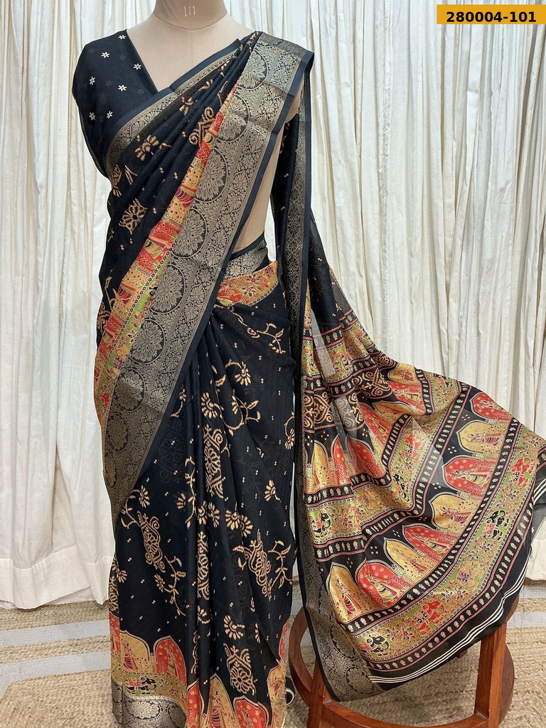 [280004-101] Midnight Mehfil dola silk Saree (280004-101)